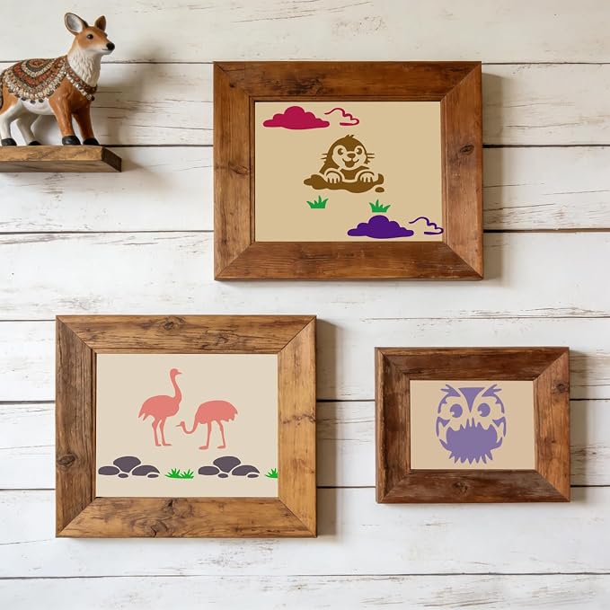 72 Pcs Animals Stencils for Painting Set, Reusable Tiger Dino Lion Deer Cute - Image 8