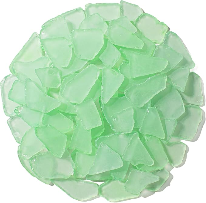 Keedolla Tumbled Sea Glass for Crafts - 10 OZ Flat Frosted Seaglass Pieces for by Keedolla