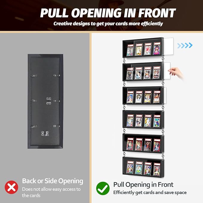 Emfogo Card Display Case, 6 Pack Trading Card Display Frame Wall Mount - Image 3