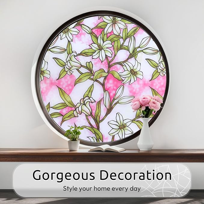 rabbitgoo Stained Glass Window Privacy Film, 17.5" X 78.7" | Anti UV Heat - Image 6