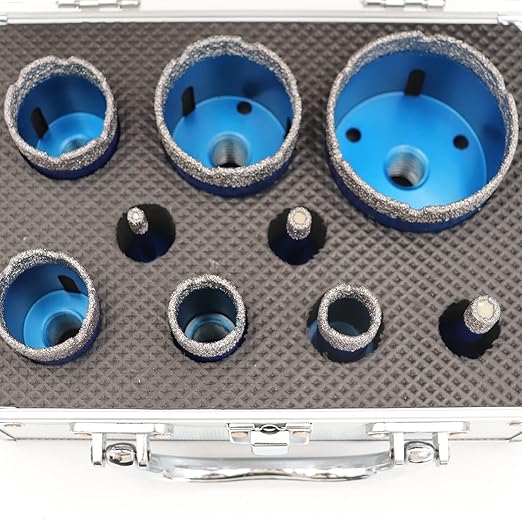 Diamond Core Drill Bit Set - for Porcelain Tile Ceramic Marble Granite Drilling,BRSCHNITT 1/4" 5/16" 3/8" 4/5" 1" 1-3/8" 1-1/2" 2" 2-1/2" Vacuum Brazed Diamond Hole Saw with 5/8-11 Thread