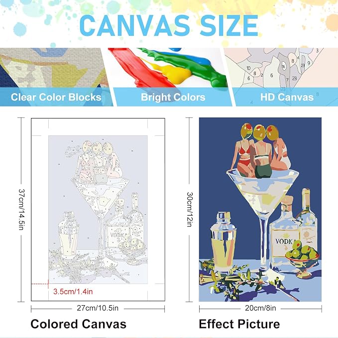 6 Pack Paint by Numbers Kit for Adults Beginners - Image 3