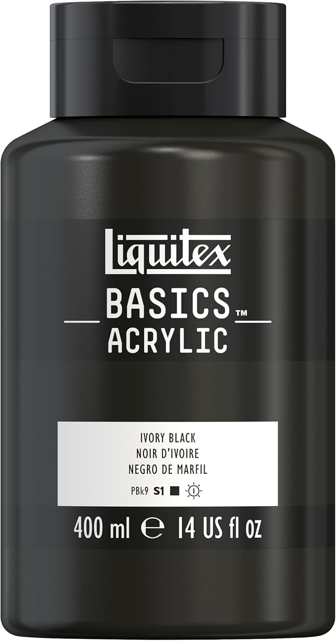 Liquitex BASICS Acrylic Paint, 400ml Bottle, Ivory Black by Liquitex