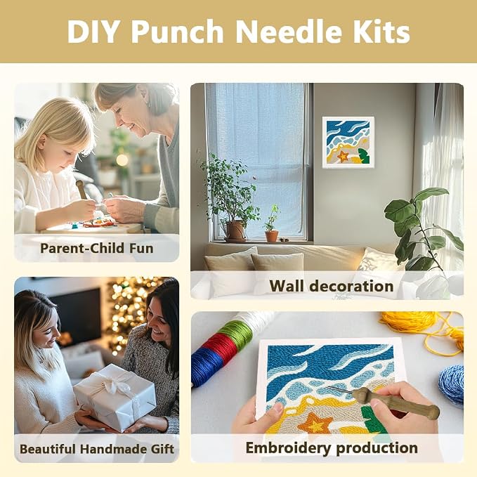 Doodlream Beach DIY Punch Needle Embroidery Kit - Image 4