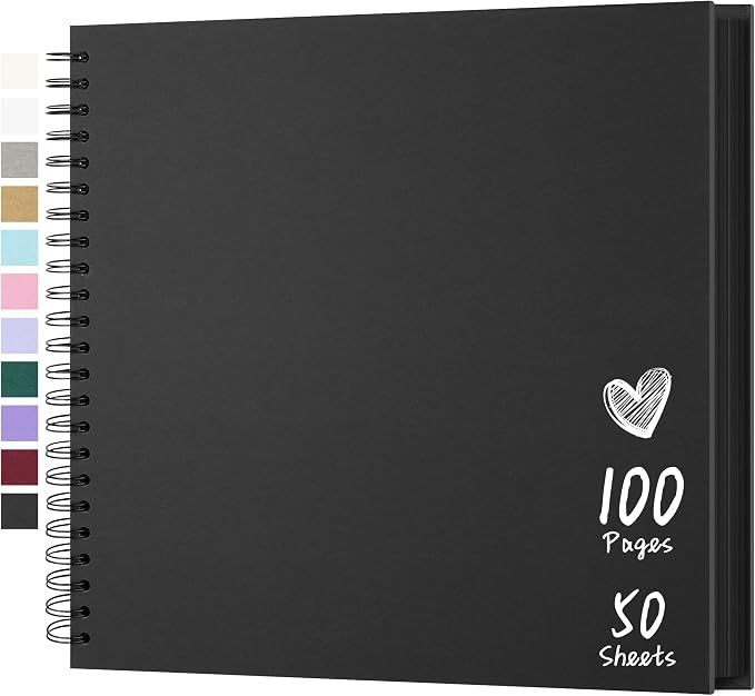 Scrapbook 12x12 Inch DIY Scrapbook Album Hardcover Kraft Paper 100 pages/50 by Hiwhy