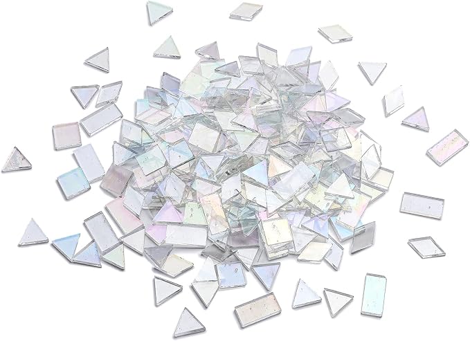 Lanyani Iridescent Mosaic Tiles 200 Pieces Bulk Stained Glass Tile - Image 4