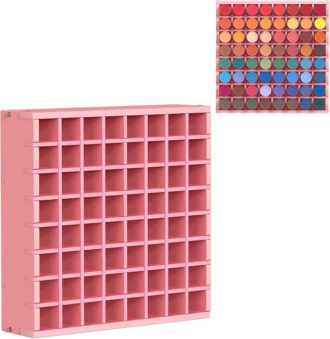 Krafetto 64 Grids Craft Paint Storage Organizer, Wall-mountable Paints Holder by Krafetto