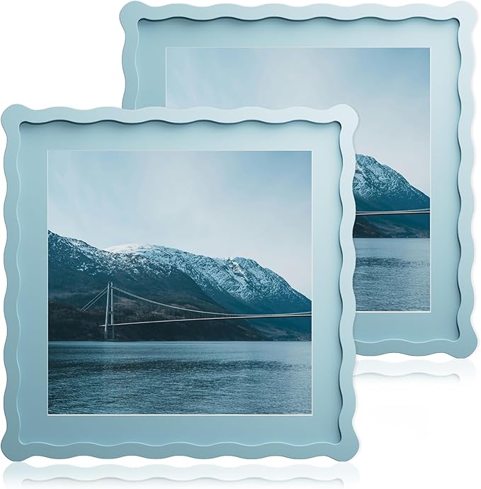 12x12 Wavy Picture Frame With Mat by Unknown