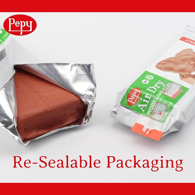 Pepy Premium European Air Dry Modeling Clay Terracotta 3 Pack 2.2 lb Bars - Image 4