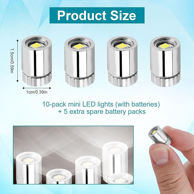 10pcs Micro Led Lights, Battery Powered Tiny Led Lights Small Mini Dollhouse - Image 2