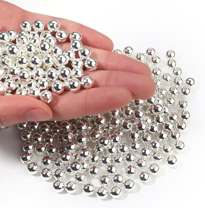 500pcs Silver 8mm Pearl Beads by chuyau