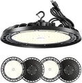 LED High Bay Light 240W, 12' UFO Commercial Lighting Fixture w/Isolated Power Supply, w/Plug for Garage Shop Warehouse Workshop, 5000k 35000lm Dimmable IP65 UL ETL Listed (4-Pack)