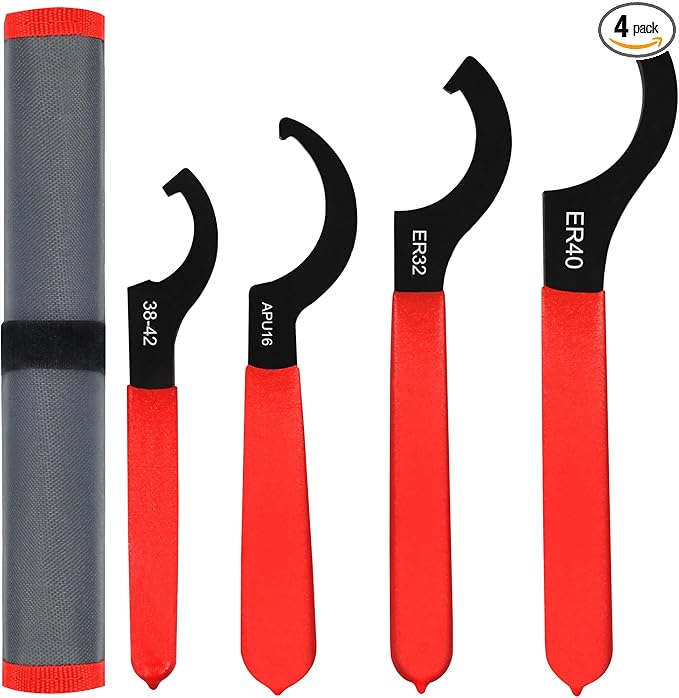 4pcs Coilover Spanner Wrench Set Adjustable Shock Wrench Heavy Duty Steel C Spanner for Most Coil Overs Shocks Adjustment and Suspension System