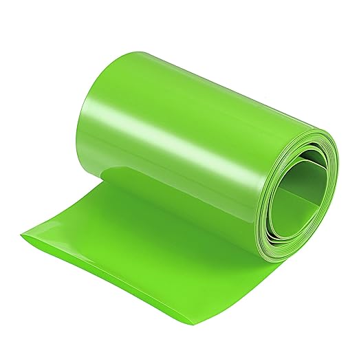 MECCANIXITY Battery Wrap PVC Heat Shrink Tubing 50mm Dia 80mm Flat 10 Feet(3meters) Light Green Good Insulation for Battery Pack
