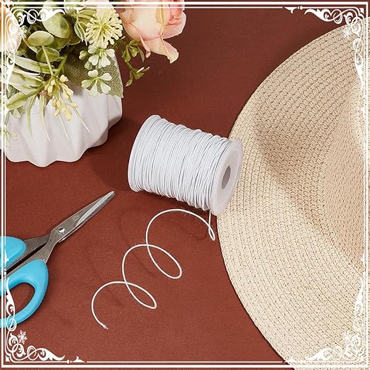 OLYCRAFT 50 Yards/45.7m White Wire Cotton Covered Cloth Covered Stem Floral Wire - Image 5