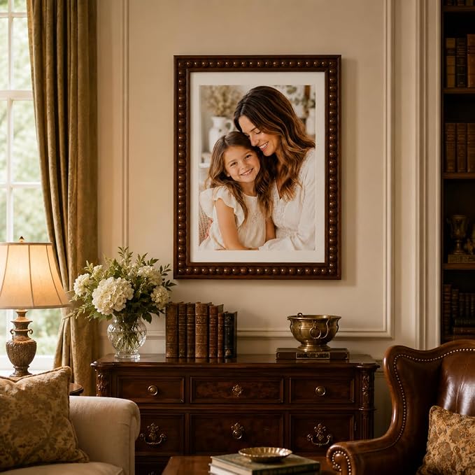 Solid Wood 11x14 Picture Frame Beaded Frame - Image 2