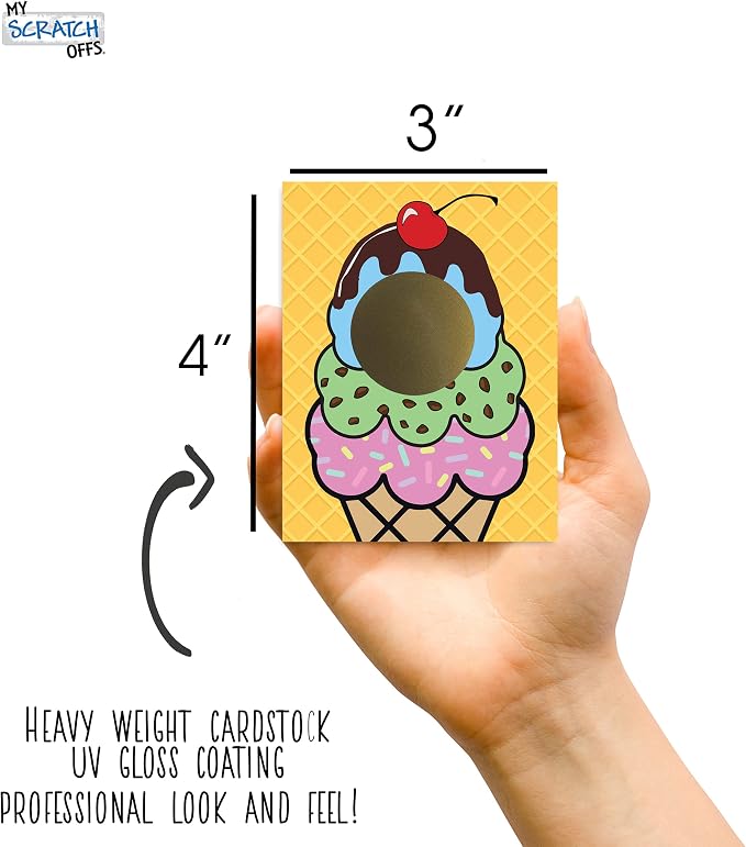 My Scratch Offs 20 Pack Ice Cream Cone Note Cards & Stickers Make Your Own DIY - Image 3