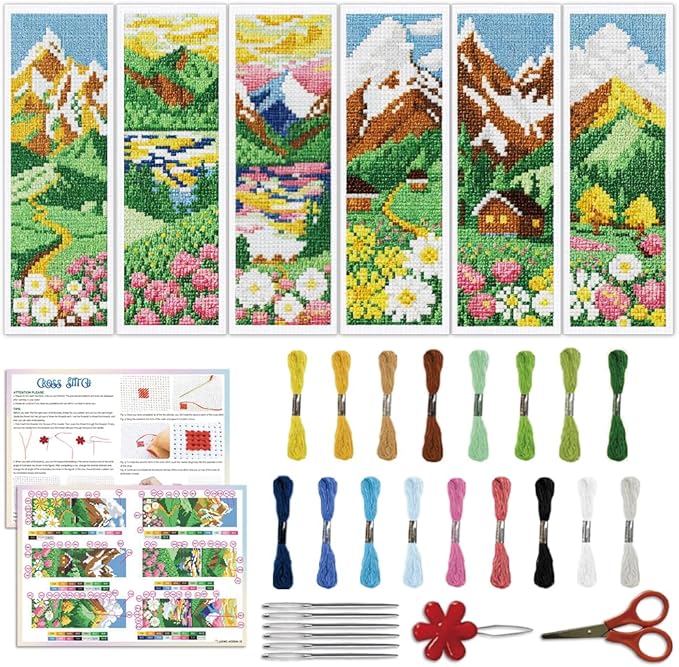 ACRNIGHEET 6PCS Cross Stitch Bookmark Kit by ACRNIGHEET