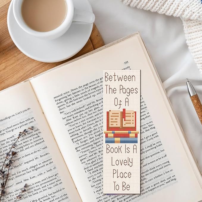 FREEBLOSS 6 Set Cross Stitch Bookmark Kit Books Pattern Stamped Cross Stitch - Image 7