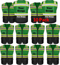 Safety Vest Customize Logo with 5 Pockets & Zipper Reflective High Visibility Vest Class 2 Outdoor Workwear