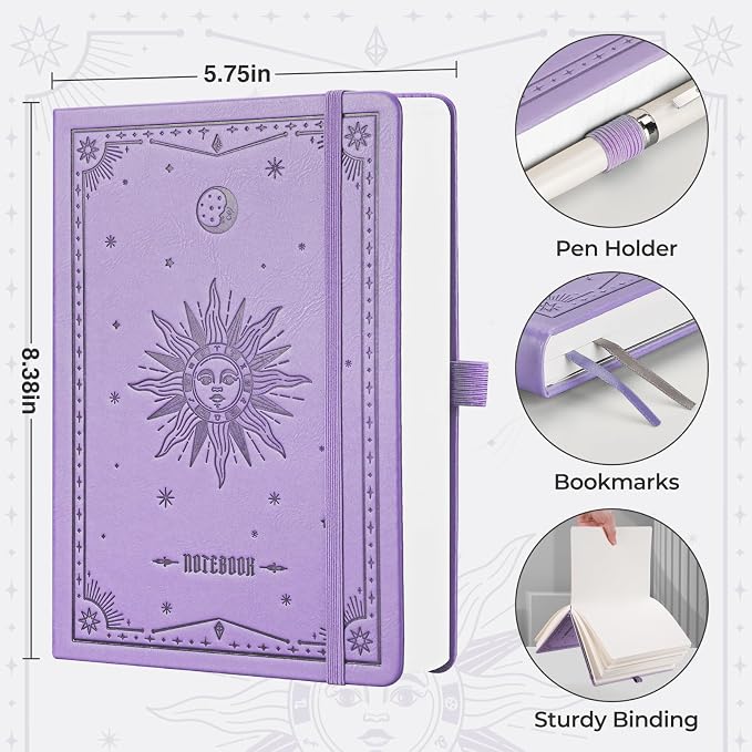 EMSHOI Blank Journal Notebook, 320 Pages, A5 Size | Leather Hardcover, 100 GSM - Image 2
