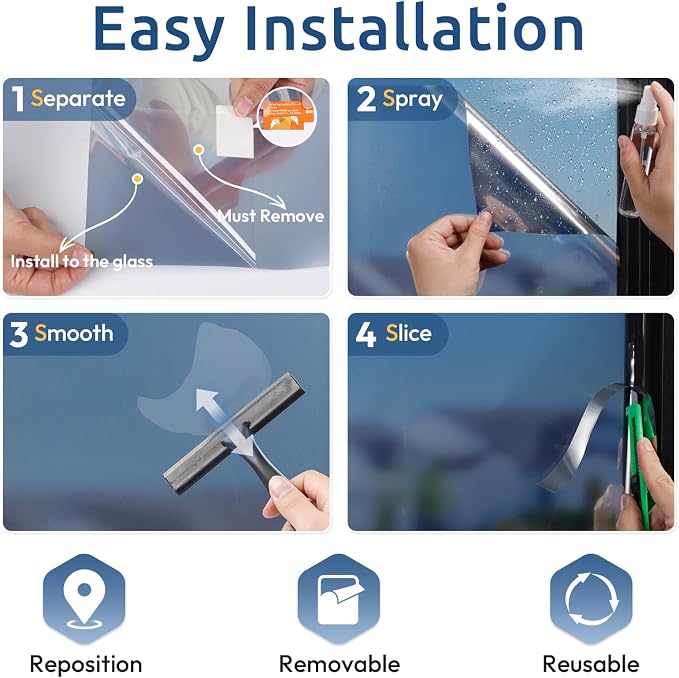 rabbitgoo One Way Privacy Window Film Window Tint - Image 7
