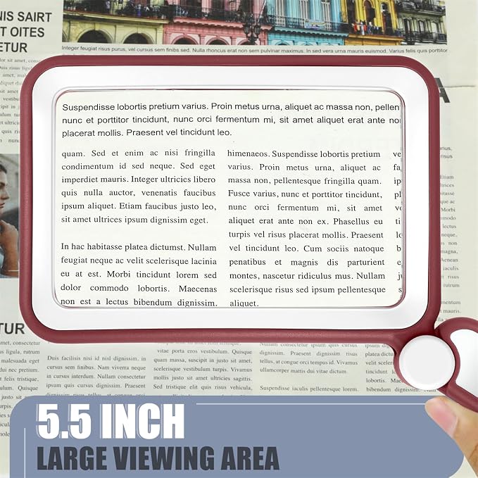 Magnifying Glass for Reading, Rechargeable 5X Large Page Magnifier - Image 2
