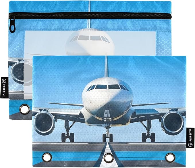 White Airplane Aircraft Pencil Pouch by BOENLE-WELCOMEYOURCOMING