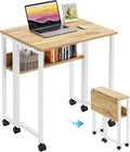 GreenForest Folding Desk with Wheels, 24.8" Rolling Table by GreenForest