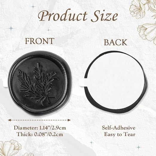 60 Pcs Wax Seal Stickers Wedding Invitation Envelope Seal Stickers Self - Image 2