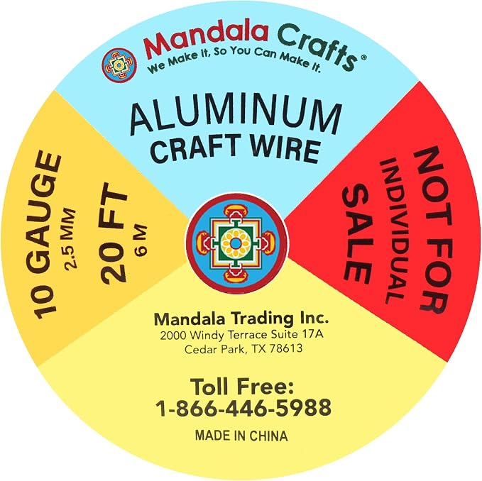 Mandala Crafts 10 GA Gray Copper Red Assorted Anodized Aluminum Craft Wire | - Image 3