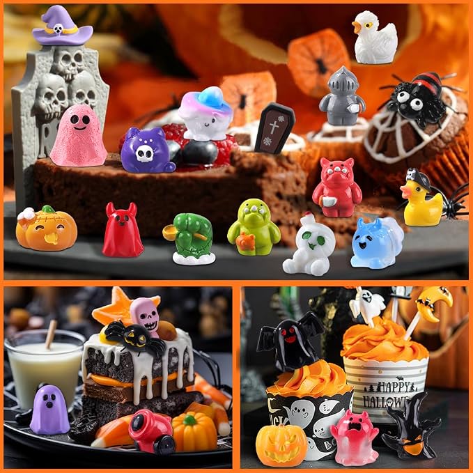 DIYDEC 50pcs Halloween Mini Resin Figures 50 Styles Tiny Resin Figures - Image 5