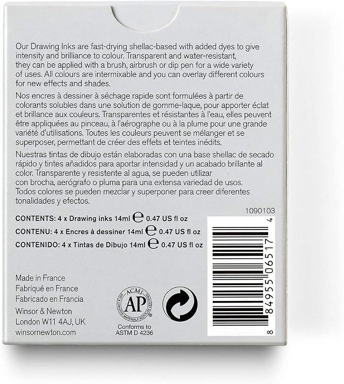 Winsor & Newton Collection Drawing Ink Set, Metallic Tones - Image 2