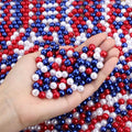 DUQGUHO Red White and Blue Beads, 6mm Patriotic Beads by DUQGUHO
