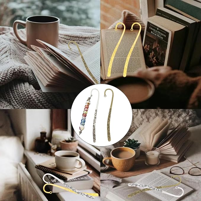 12 Pcs Beadable Bookmarks DIY Metal Blank Bar Bookmark - Image 4
