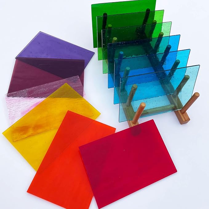 LITMIND 12 Sheets Transparent Stained Glass Pack – 6 x 4 Inch Assorted Colors - Image 5