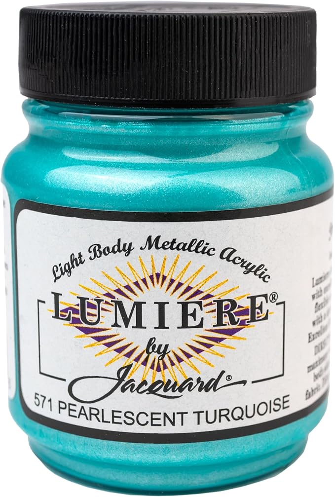 Jacquard Lumiere 2.25oz Fabric Paint Pearlescent Turquoise by Jacquard