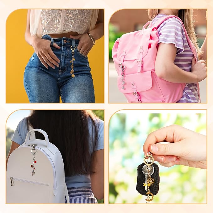 Liliaafar 96 Set Keychain Making Kit Gold Silver Metal Keychain Clips - Image 7