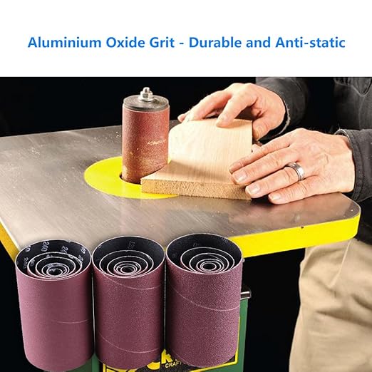 LotFancy 24PCS Spindle Sander Sleeves, Sanding Sleeves for Oscillating Sander, 60 80 120 240 Assorted Grit Sandpaper, 4-1/2” Length, 1/2”, 3/4”, 1”, 1-1/2”, 2”, 3” Diameter