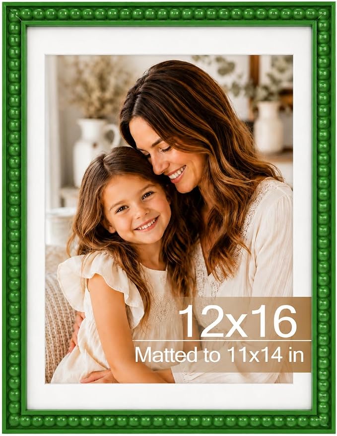 Solid Wood 12x16 Picture Frame Beaded Frame by QOTIB