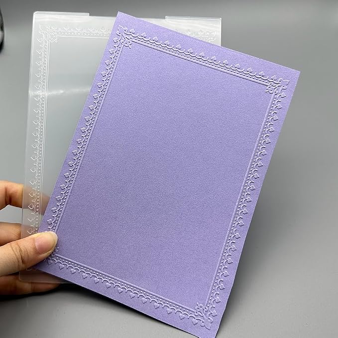 3D Plastic Embossing Folder Template Simple lace Border Texture 5x7 Inch - Image 6