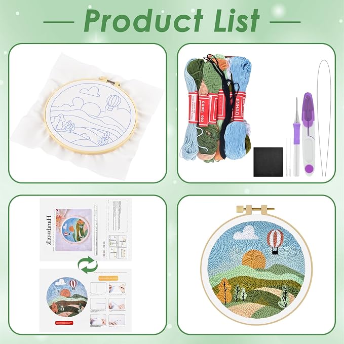 ERKOON Punch Needle Kit Adults Beginners, DIY Easy Landscapes Embroidery Set - Image 2