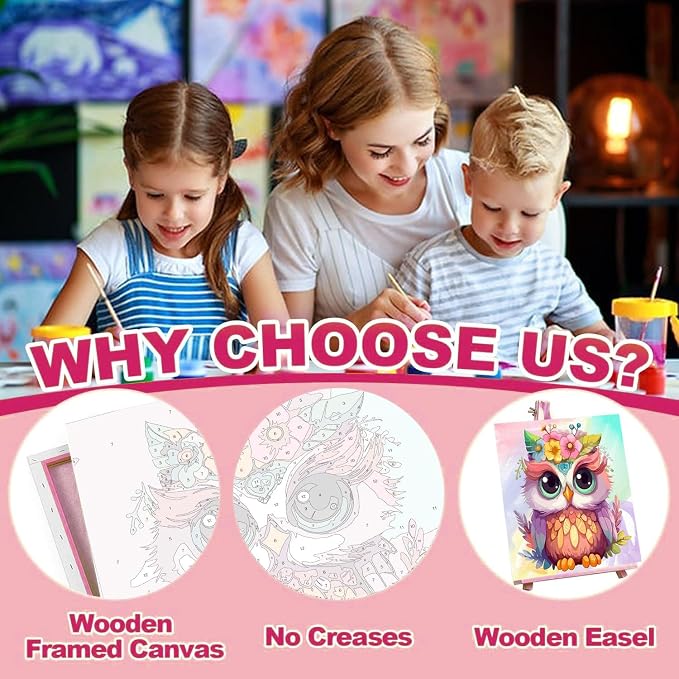 4 Pack Paint by Numbers Kit for Kids - Image 3