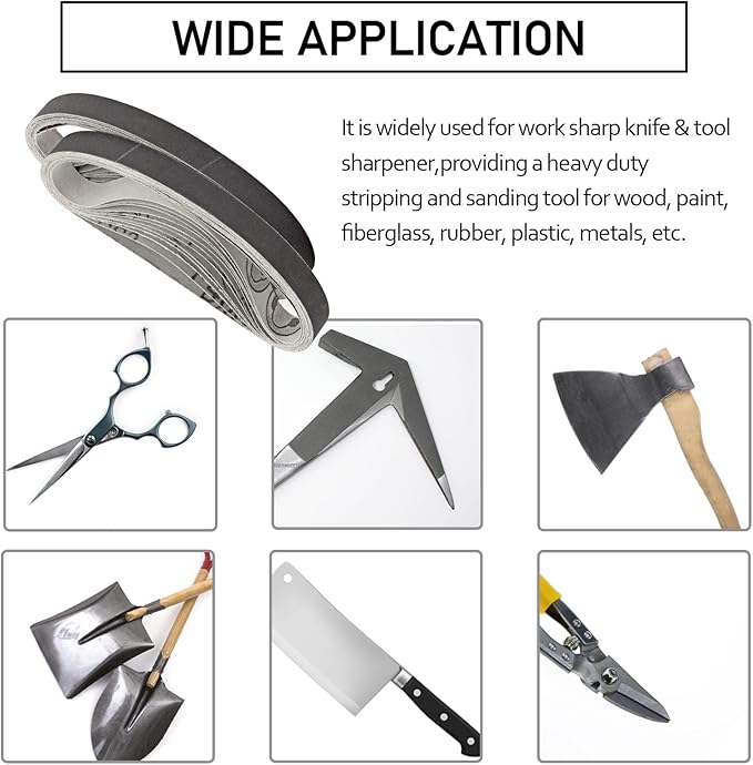 1/2" x 12" Knife Sharpener Replacement Belts Kit, 400 Medium Grit Sanding Belts for Work Sharp Original Knife Sharpener & Tool Sharpener,24 Pack