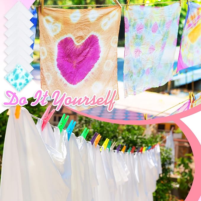 Chumia Cotton White Bandana for Tie Dying Bulk Blank Solid Handkerchiefs Unisex - Image 7