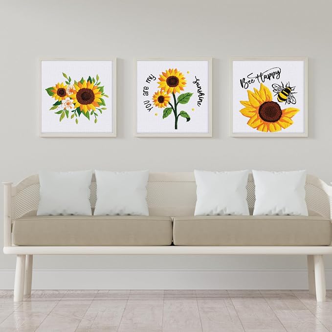 Louise Maelys 3 Sets Sunflowers Embroidery Kit - Image 7