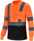 AYKRM Safety T Shirt Reflective High Visibility hi vis Long Sleeve T Shirt (XS-6XL)