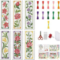 FREEBLOSS 6 Set Cross Stitch Bookmark Kit Cross Stitch Kit Vine Flowers Stamped by FreeandCreativeCraftsArt
