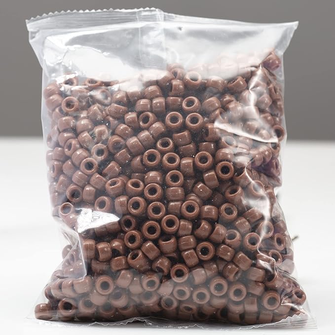 Gxueshan 1000 Pcs Acrylic Brownish Red Pony Beads Friendship Beads 6x9mm Bulk - Image 5