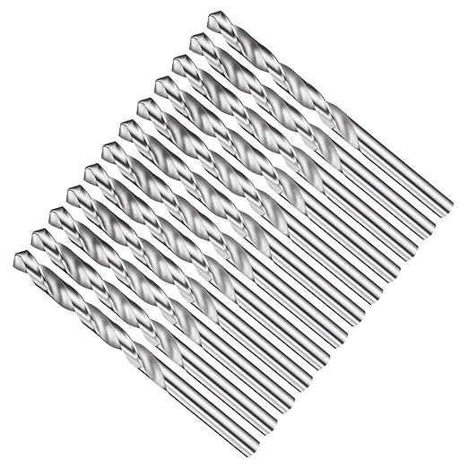 Drill Bit, 5/16" Cutting Diameter, 4241 HSS 118° Cutting Angle Uncoated Bright Versatile Jobber Bits - (Applications: for Drilling Plastic Wood Soft Metal), 12-Pieces